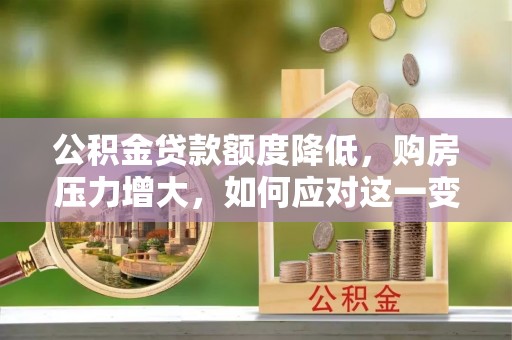 七星公积金贷款额度降低，购房压力增大，如何应对这一变化？