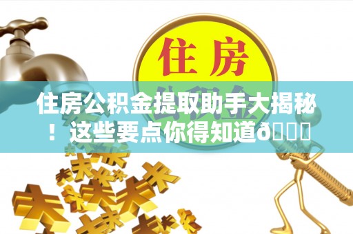 七星住房公积金提取助手大揭秘！这些要点你得知道😎
